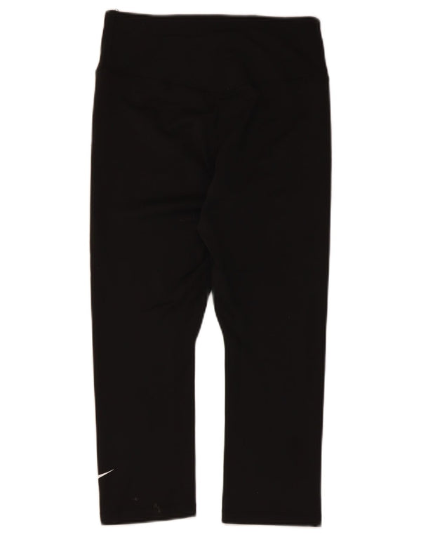 Nike Dame Dri Fit Capri Leggings UK 10 Small Black Polyester