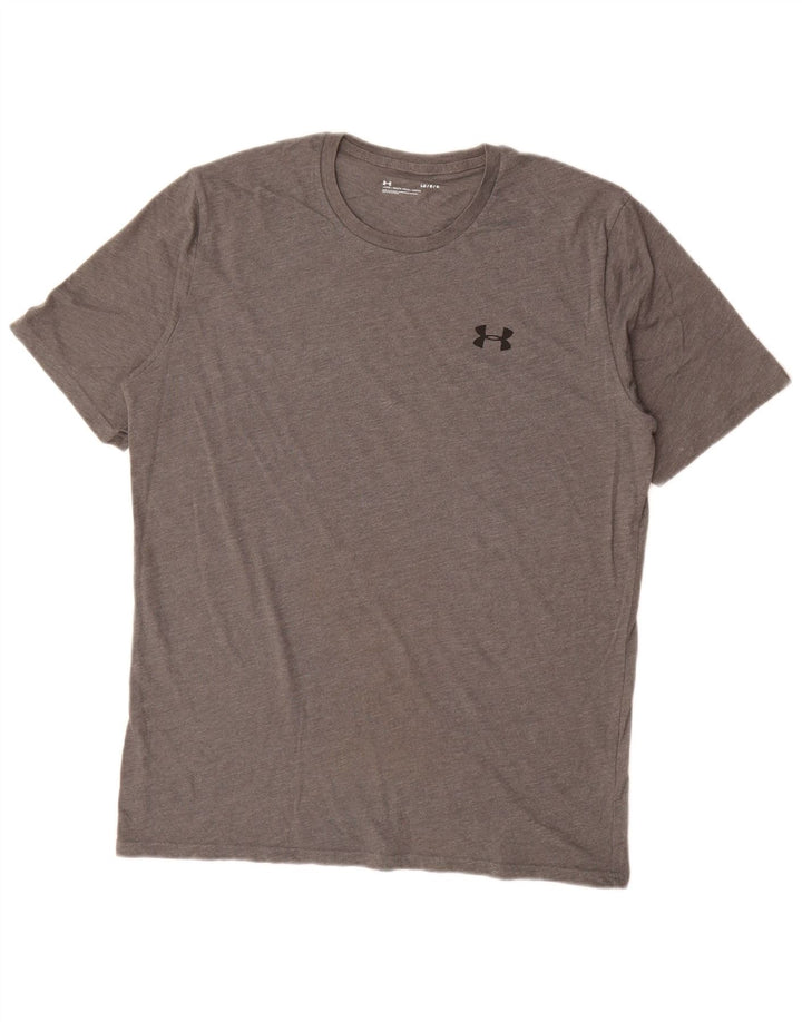 Under Armour Herre T-Shirt Top Stor Grå Flecked