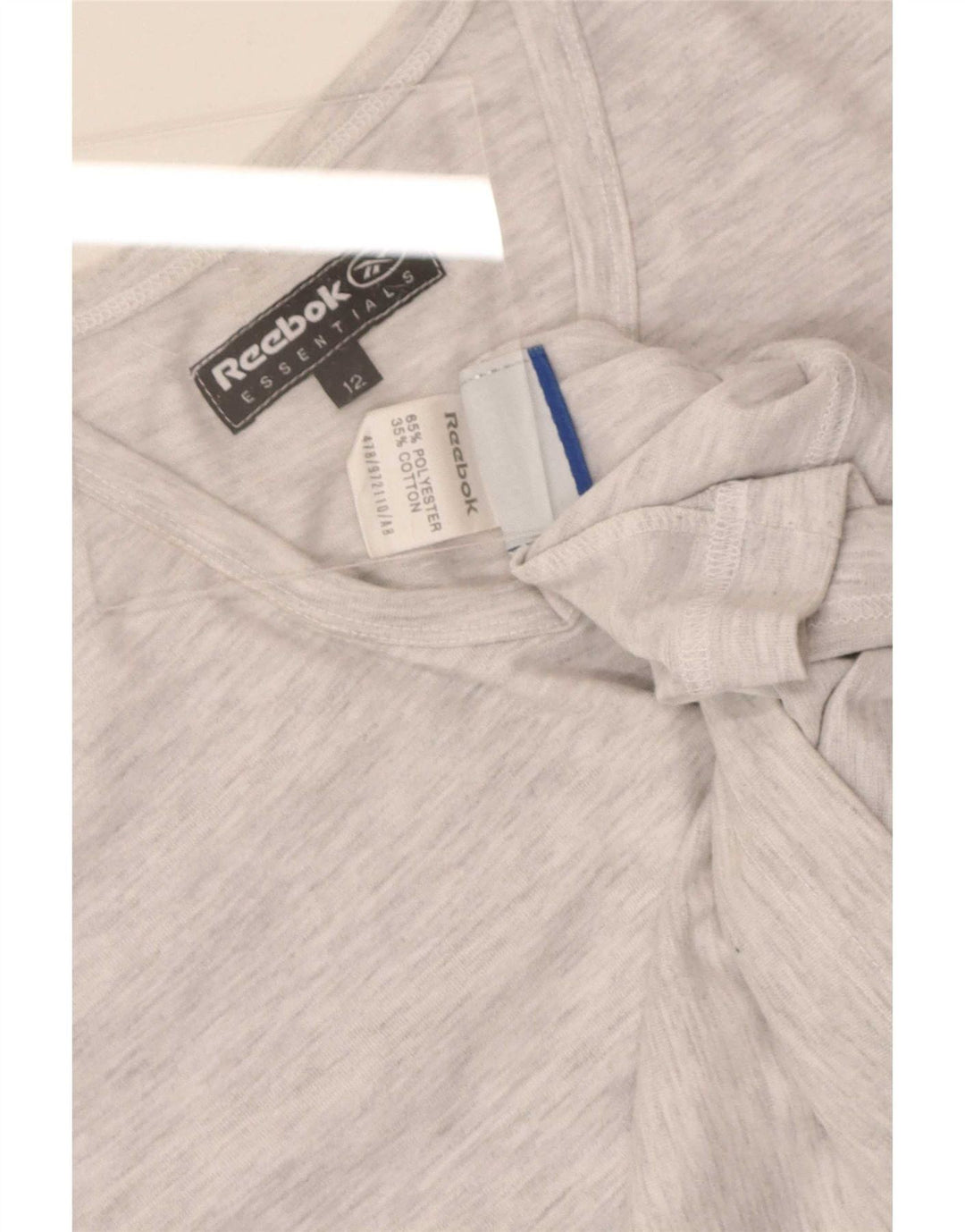 Reebok Dame T-Shirt Top UK 12 Medium Grå Polyester