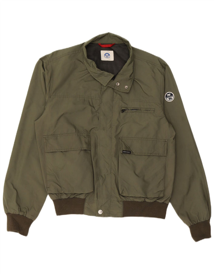 NORTH SAILS Bomberjakke til mænd UK 40 Stor Khaki Nylon