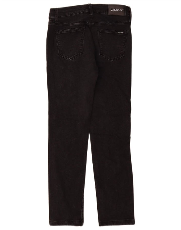 Calvin Klein Dame Slim Jeans W27 L28 Sort Bomuld