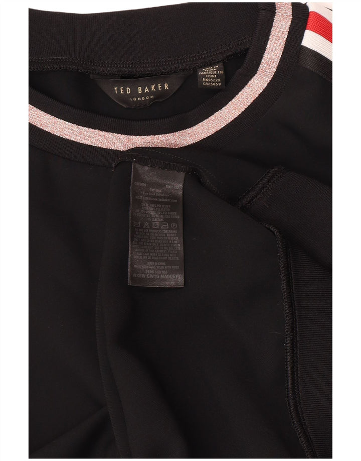 Ted Baker Dame Grafisk Sweatshirt Jumper UK 14 Medium Black Floral