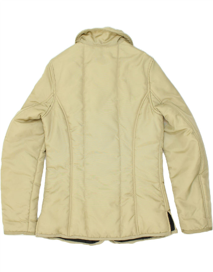 VINTAGE Womens Padded Jacket UK 14 Large Beige Nylon | Vintage Vintage | Thrift | Second-Hand Vintage | Used Clothing | Messina Hembry 