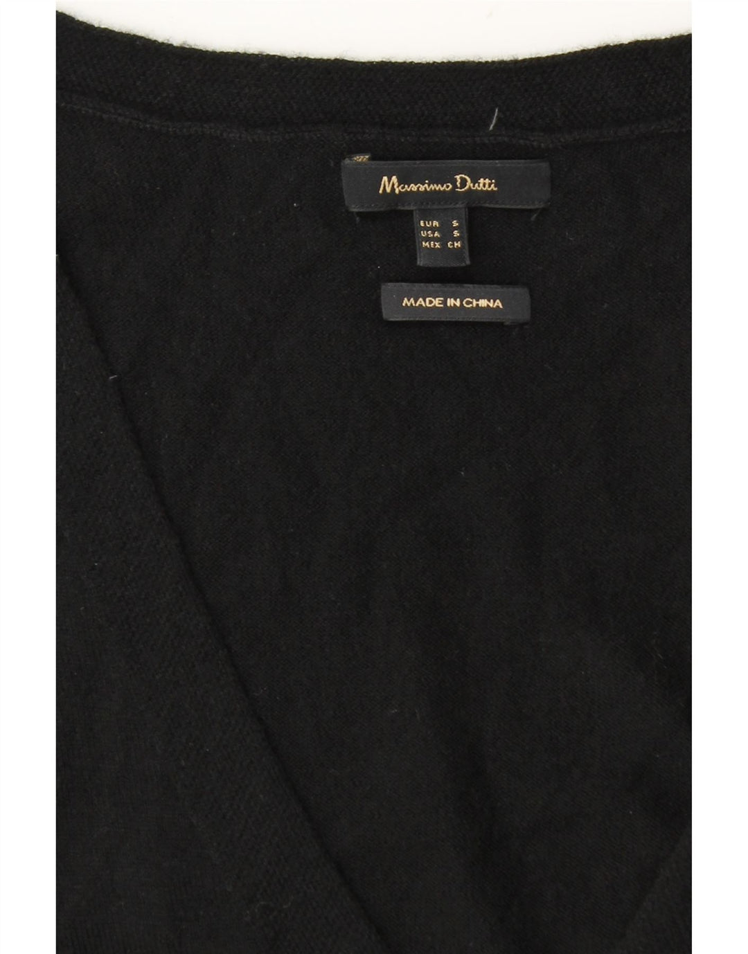 Massimo Dutti Herre V-hals sweater lille sort