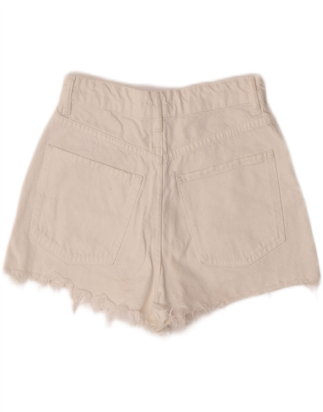 ZARA Womens Denim Shorts EU 36 XS W26  White Cotton Vintage Zara and Second-Hand Zara from Messina Hembry 