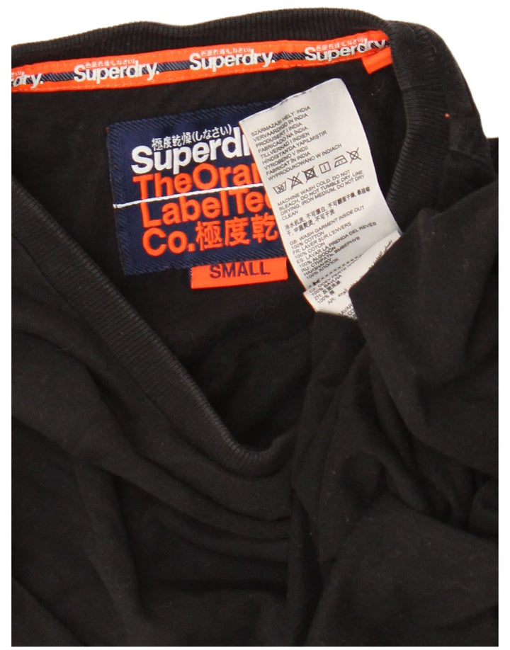 Superdry T-shirt top til mænd, lille sort bomuld