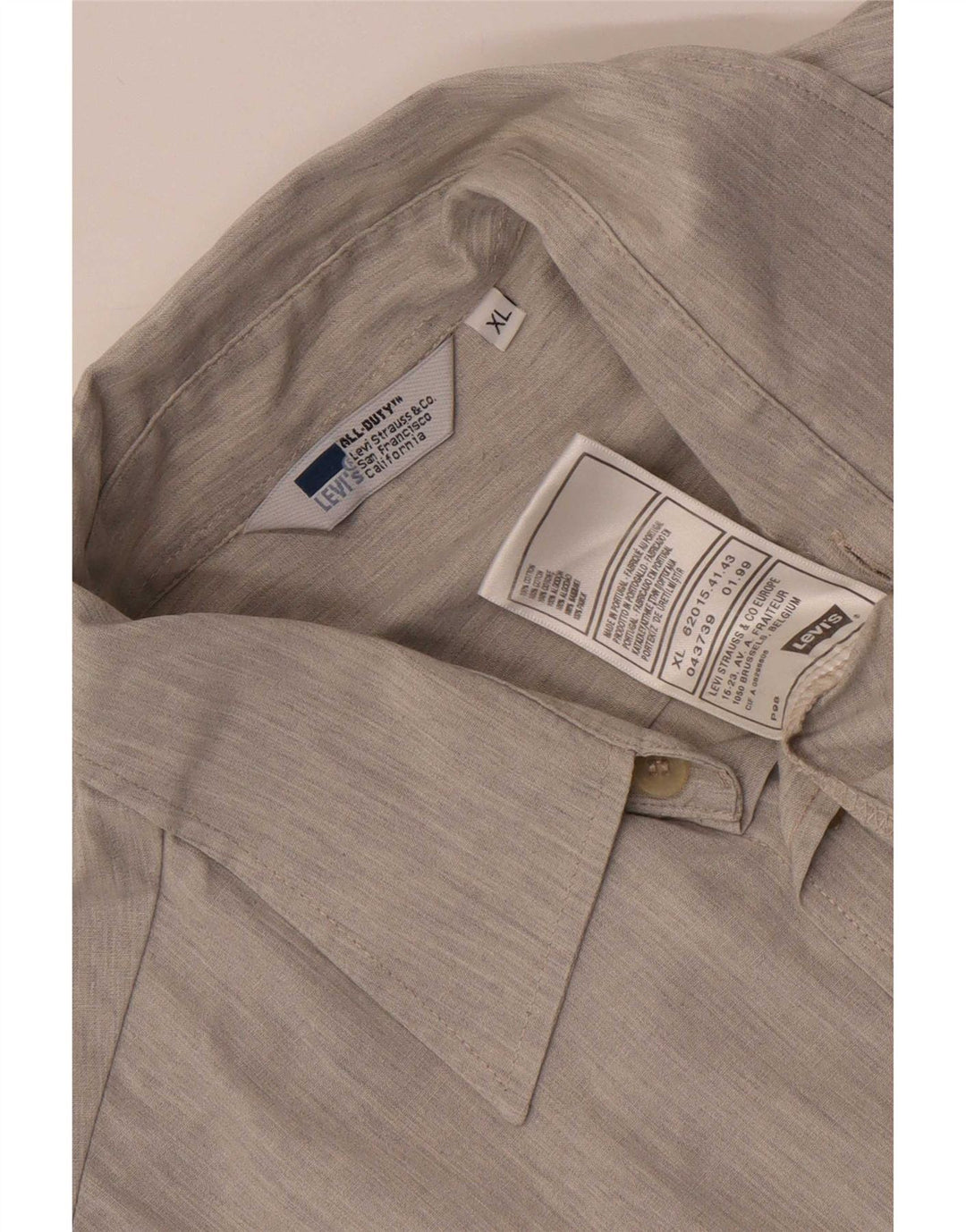 Levi's Kortærmet Herreskjorte XL Grå Bomuld