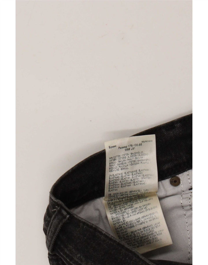 Wrangler Herre Capri Regular Fit Straight Jeans W34 L22 Sort Bomuld