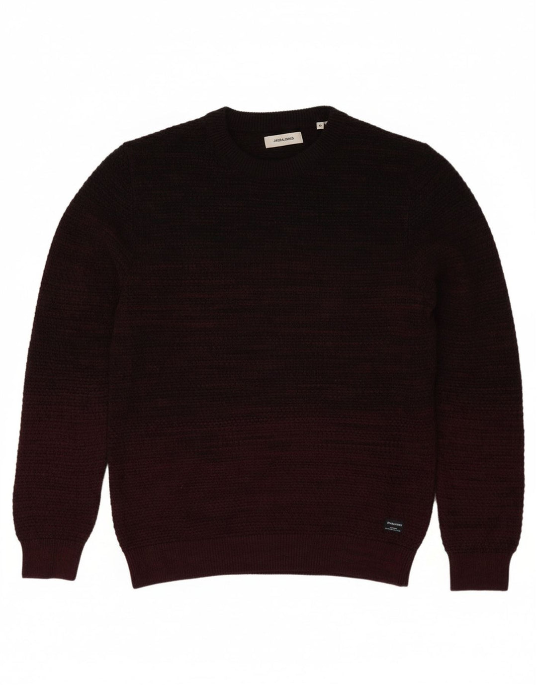 JACK & JONES Mens Crew Neck Jumper Sweater Medium Burgundy Cotton