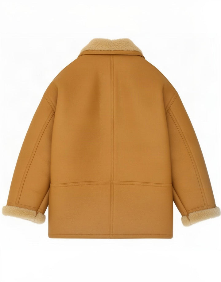 Vintage Dame Shearling Coat IT 44 Medium Beige