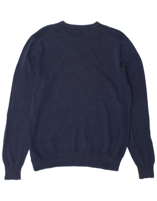 Marks & Spencer Mens Crew Neck Jumper Sweater Medium Navy Blue Cotton
