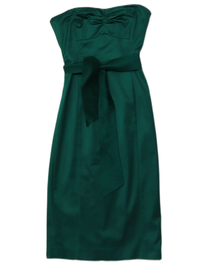 COAST Dame Stropløs Kjole UK 8 Small Green Acetate