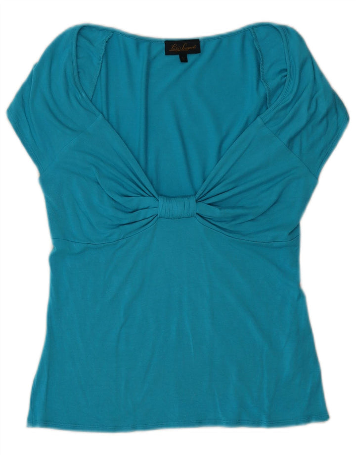 Luisa Spagnoli Dame Bluse Top UK 14 Large Blue Modal