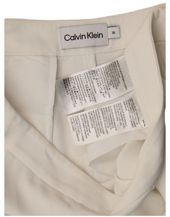 Calvin Klein Dame Højtalje Casual Shorts EU 36 Small W26 White