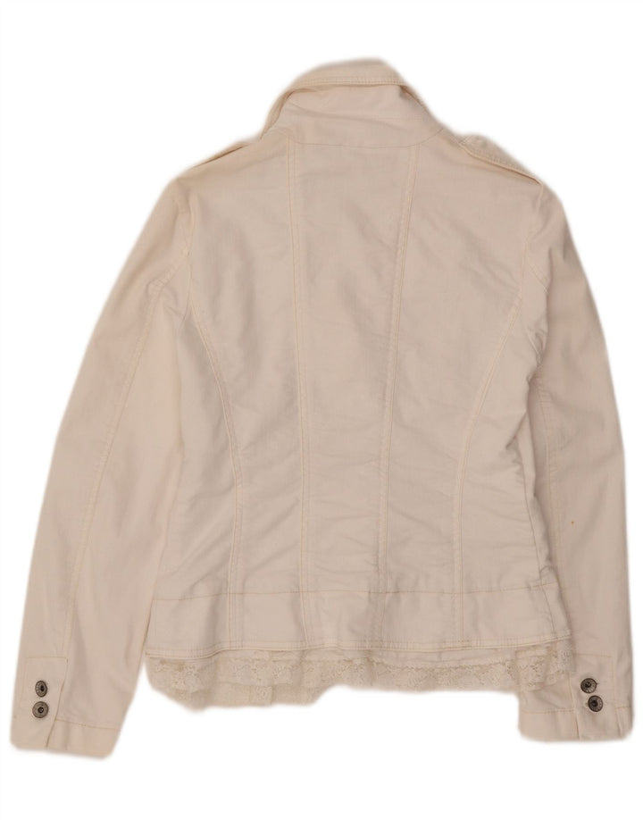 MARELLA Womens Blazer Jacket UK 10 Small White Cotton