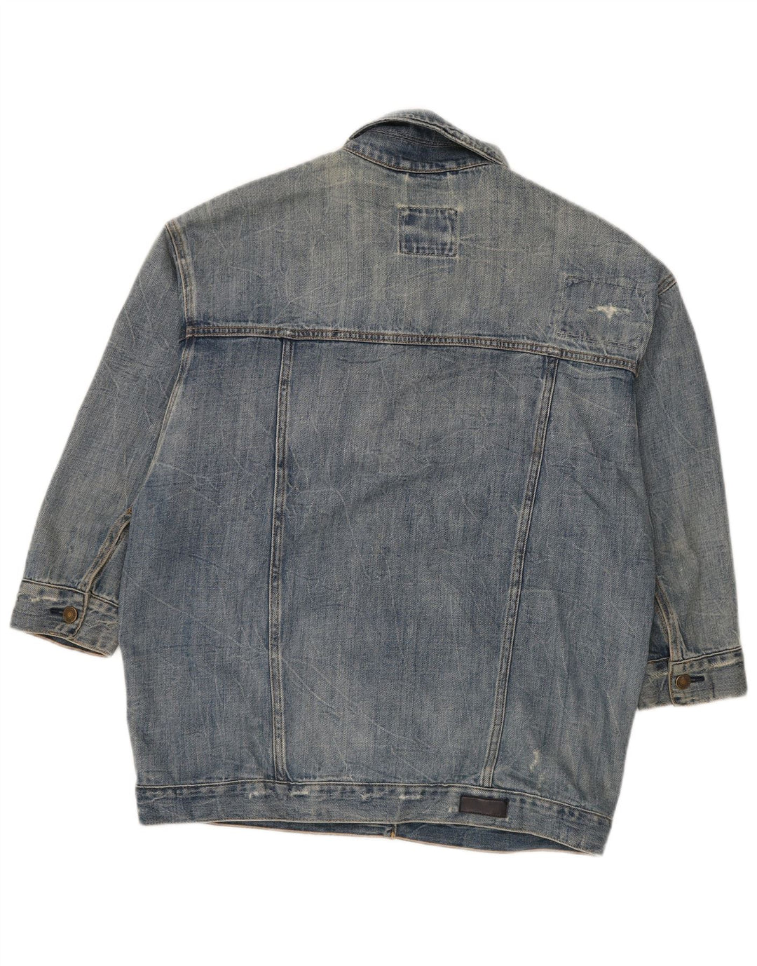 ABERCROMBIE & FITCH Oversized denimjakke til kvinder UK 14 Medium Blue Bomuld