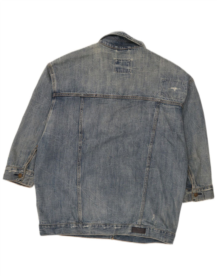 ABERCROMBIE & FITCH Oversized denimjakke til kvinder UK 14 Medium Blue Bomuld