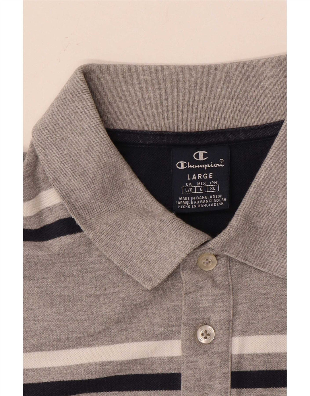 Champion Herre Polo Shirt Stor Grå Stribet