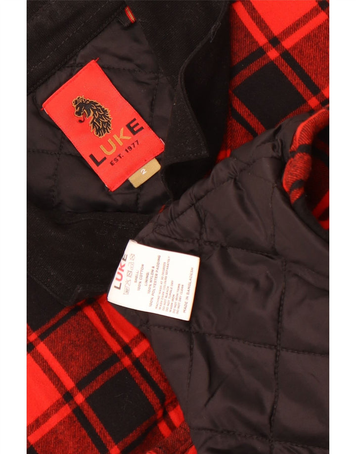 Luke 1977 herre skovhugger flannel skjorte XL rød ternet nylon