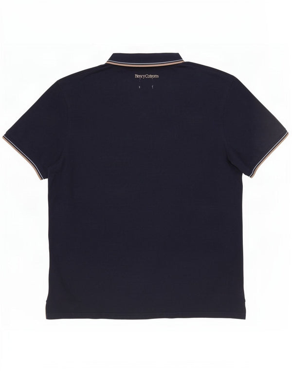 Henry Cottons Mens Polo Shirt Large Navy Blue