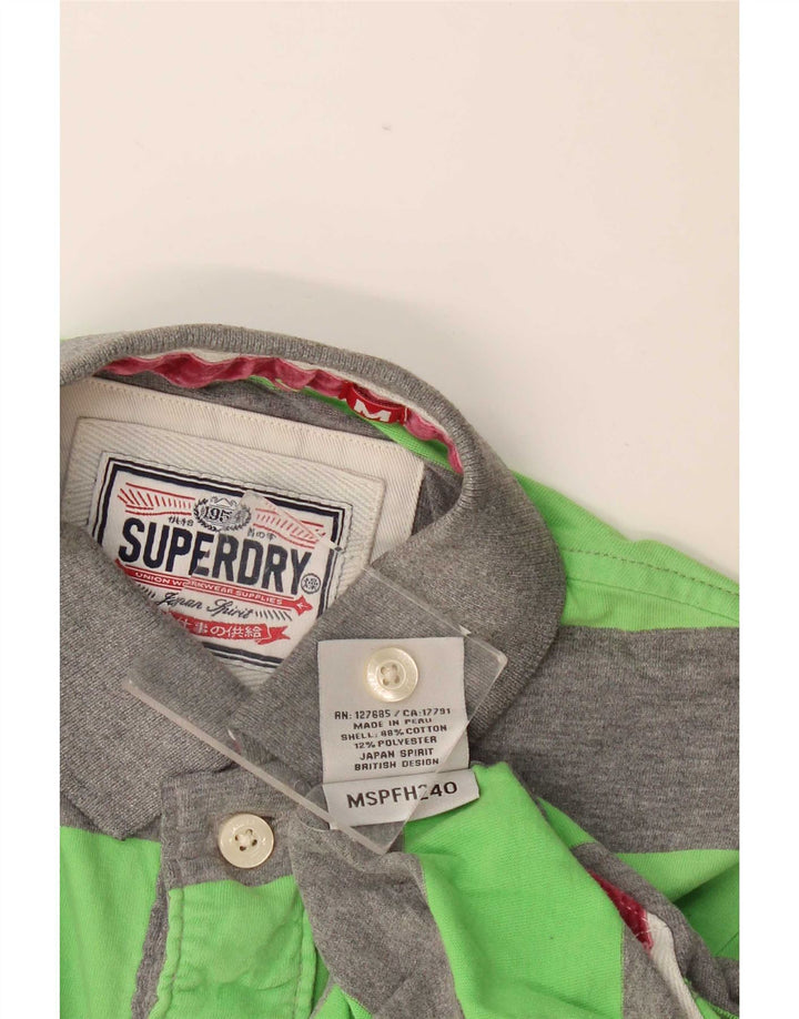 Superdry herre poloshirt mellemgrøn stribet bomuld