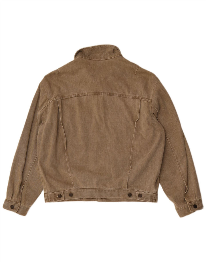 Wampum Herre Loose Fit denimjakke UK 38 Medium Khaki Bomuld