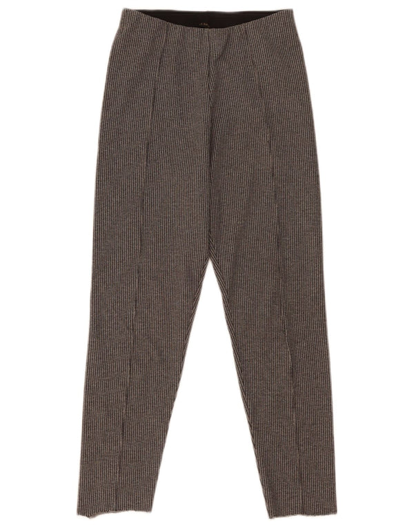 Zara Womens Crop Leggings UK 10 Small Grey Houndstooth Polyester