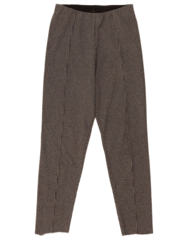 Zara Womens Crop Leggings UK 10 Small Grey Houndstooth Polyester