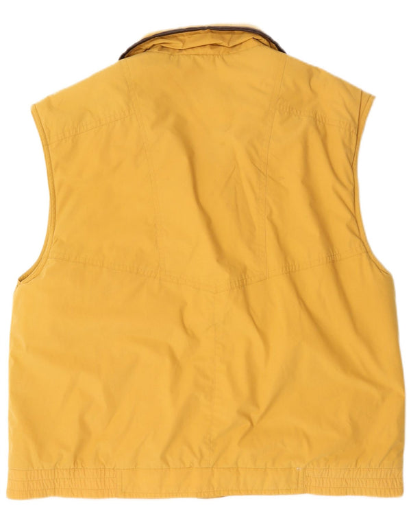 Vintage Herre Utility Gilet UK 42 XL Gul Polyester