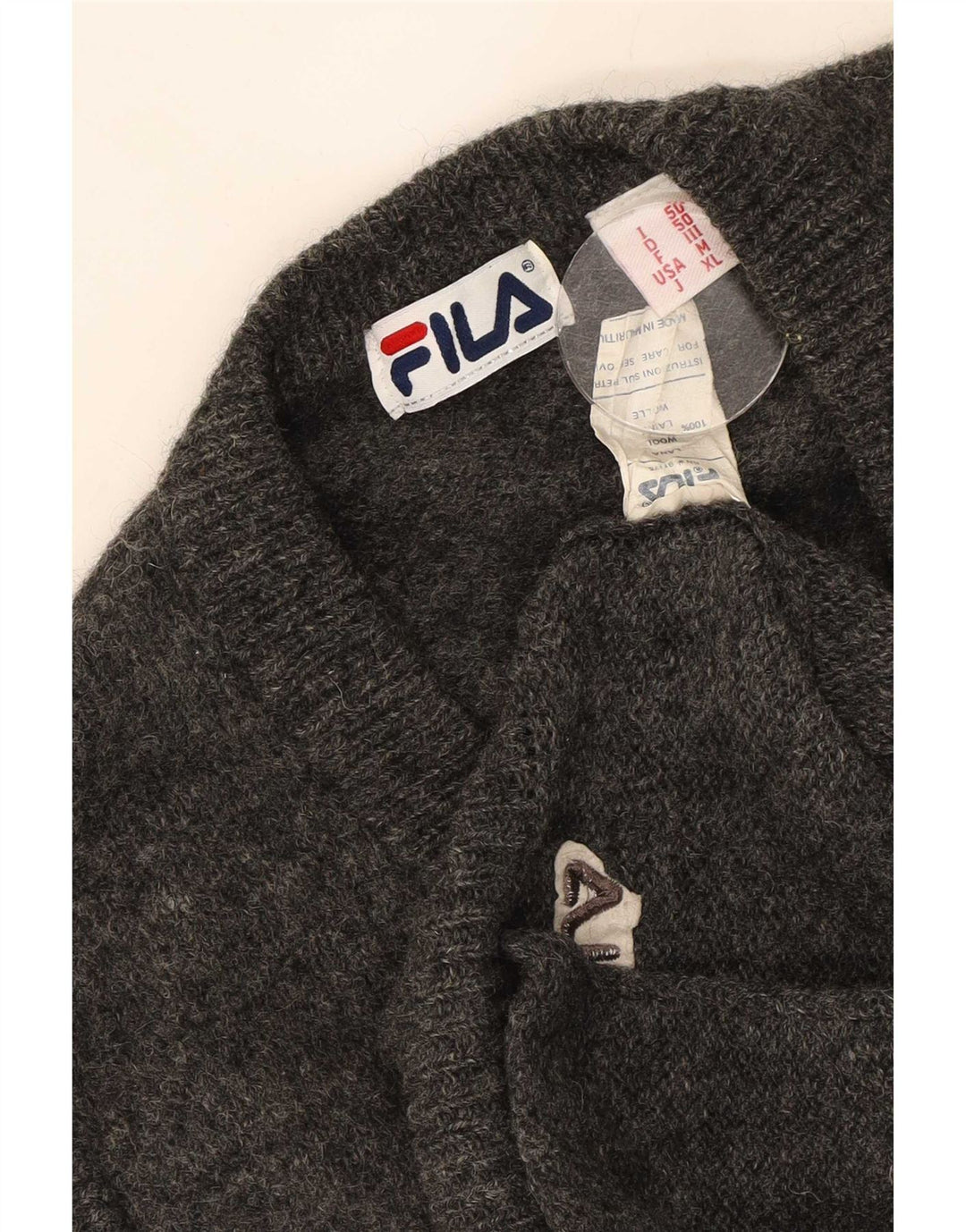 Fila Herre ærmeløs cardigan sweater mellemgrå uld