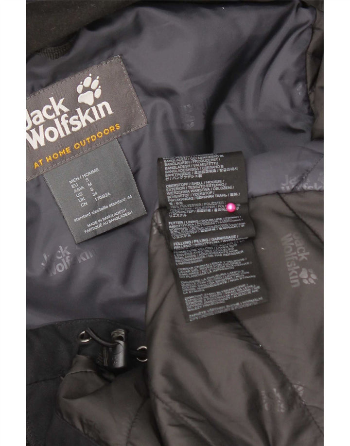 Jack Wolfskin Herre Hooded Windbreaker Jacket UK 34 Small Black Polyester