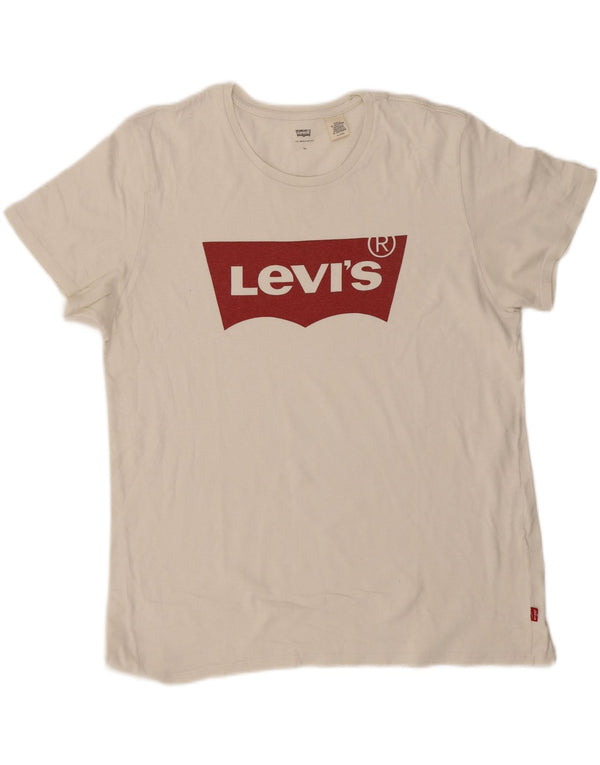 Levi's Herre grafisk T-shirt Top XL Hvid