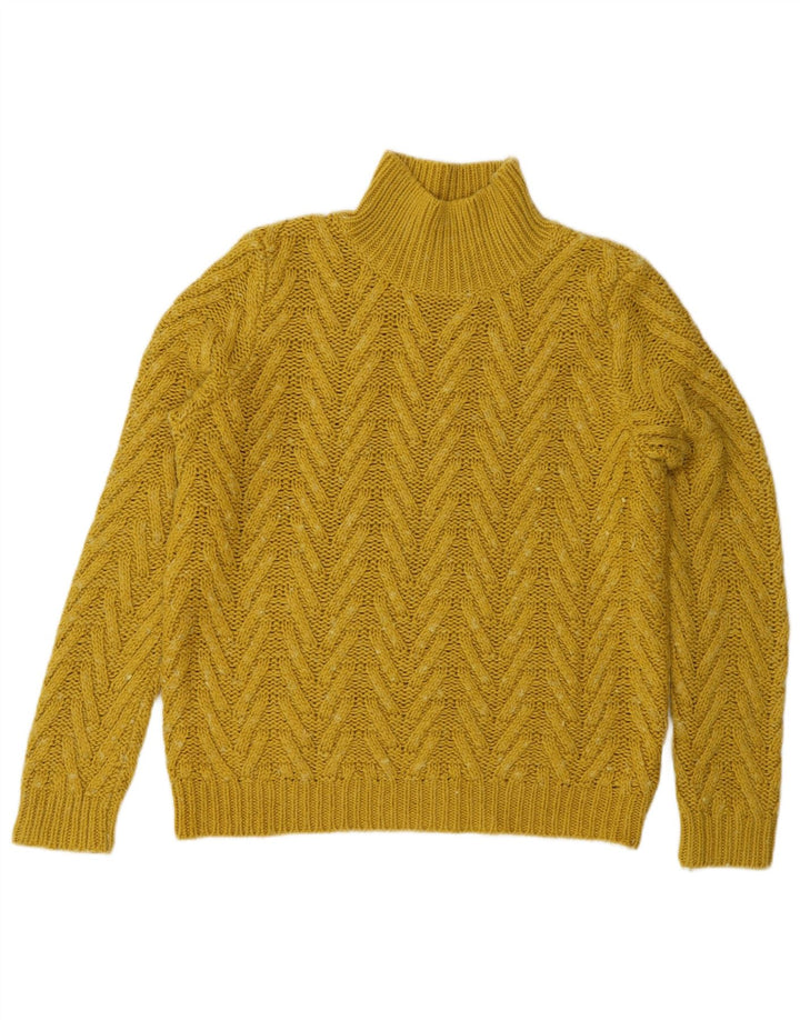 Marks & Spencer Dame Turtle Neck Jumper Sweater UK 12 Medium Yellow