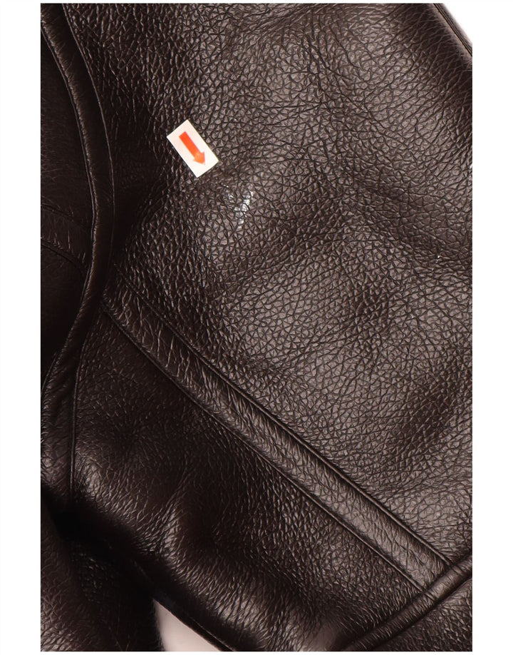 ZARA Womens Sherpa Jacket UK 14 Medium Brown Polyurethane