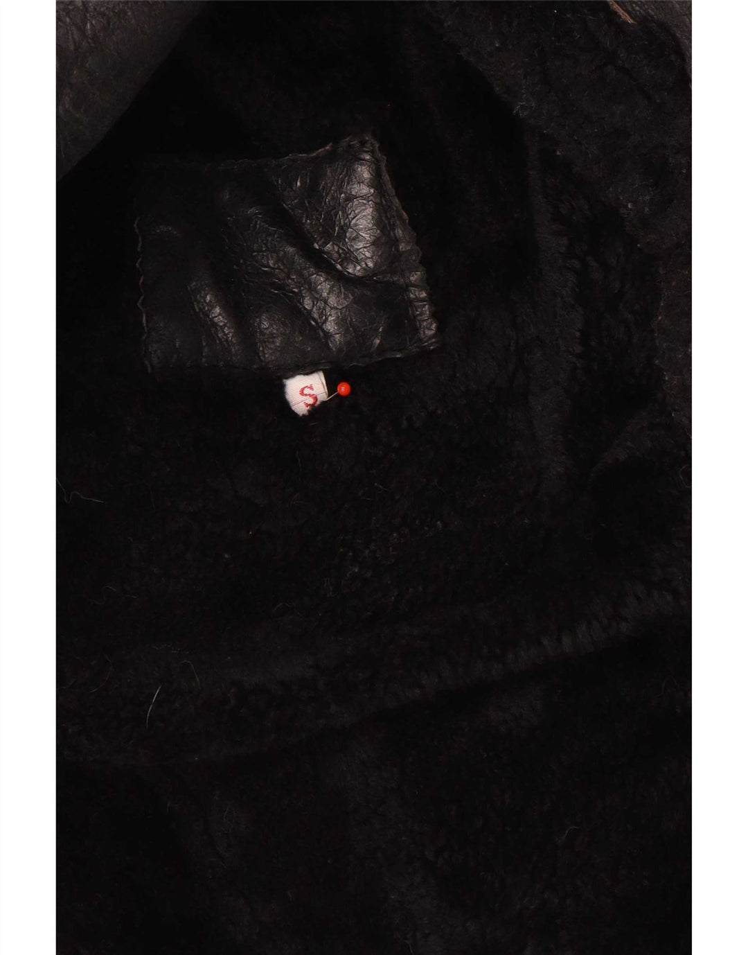 Vintage Dame Hooded Duffle Shearling Coat UK 10 Small Black Winter