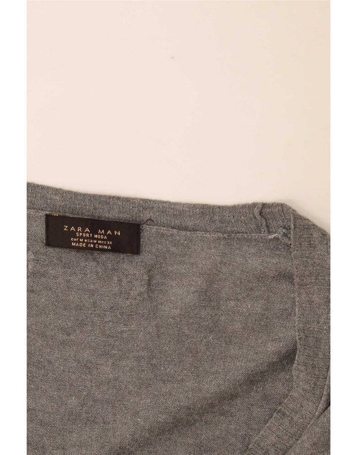 Zara herre cardigan sweater mellemgrå