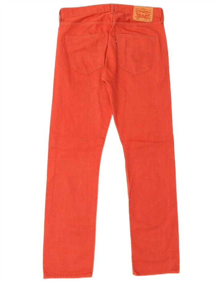 Levi's Herre 501 lige jeans W33 L34 rød bomuld