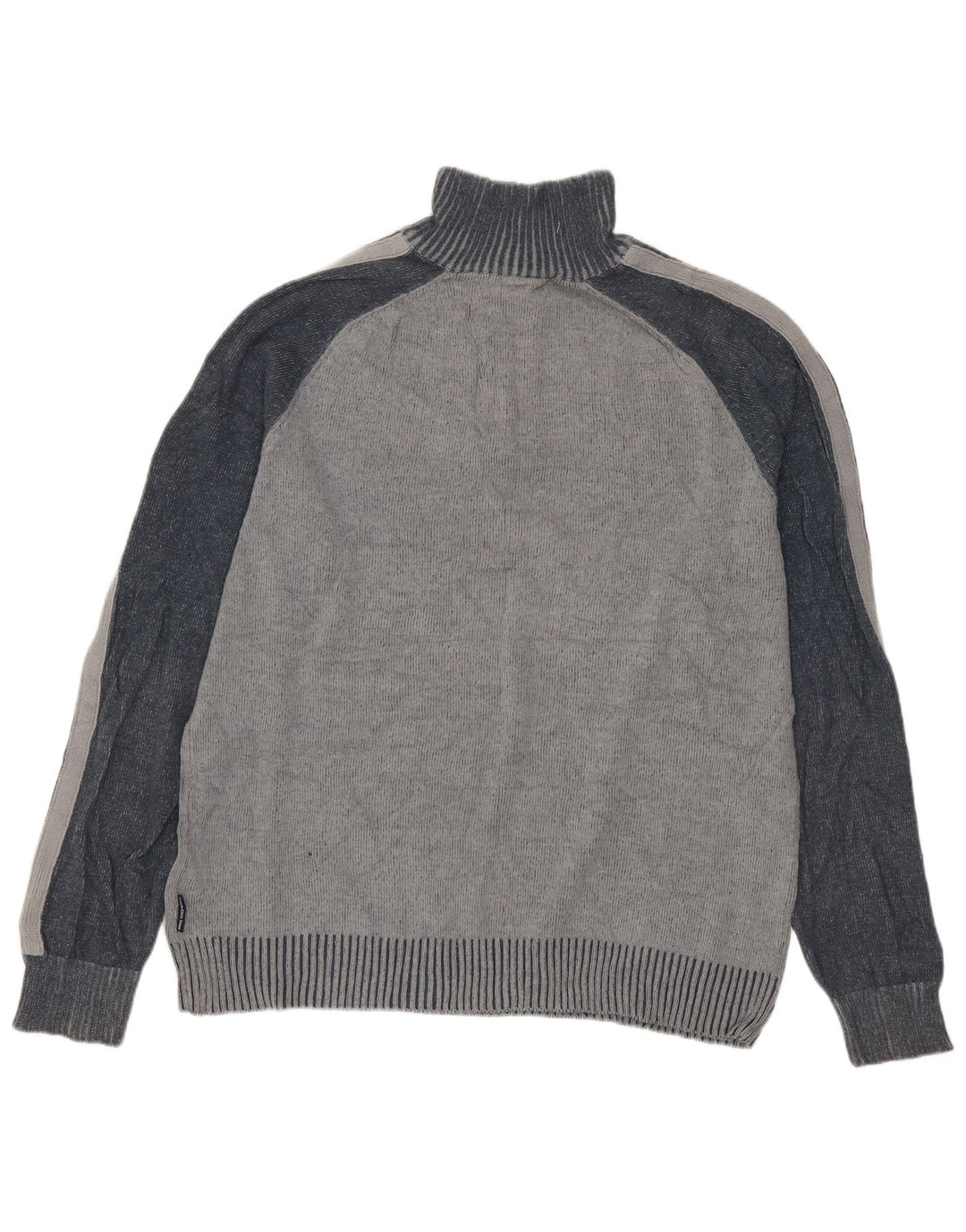 Calvin Klein Jeans Herre Zip Neck Jumper Sweater Medium Grey Colourblock