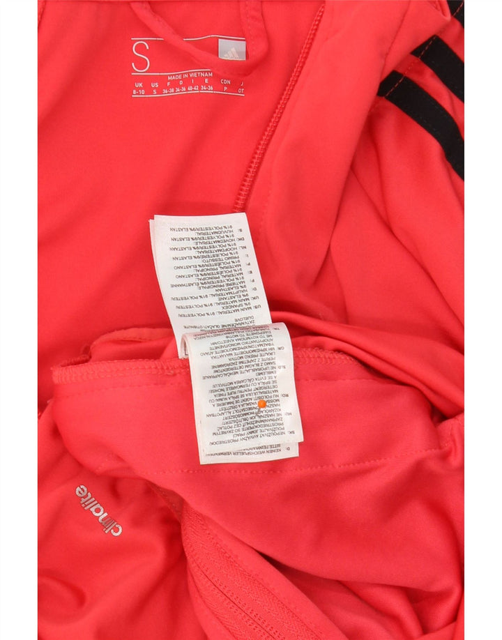 ADIDAS Womens Climalite Tracksuit Top Jacket UK 8/10 Small Red Polyester Vintage Adidas and Second-Hand Adidas from Messina Hembry 