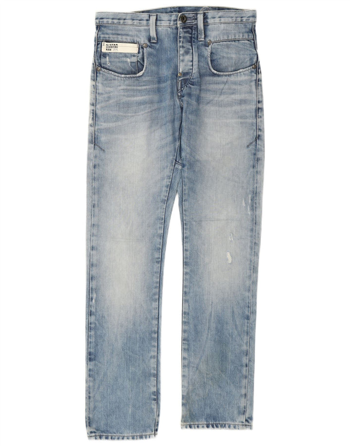 G-Star Herre 3301 Distressed Straight Jeans W30 L32 Blå Bomuld