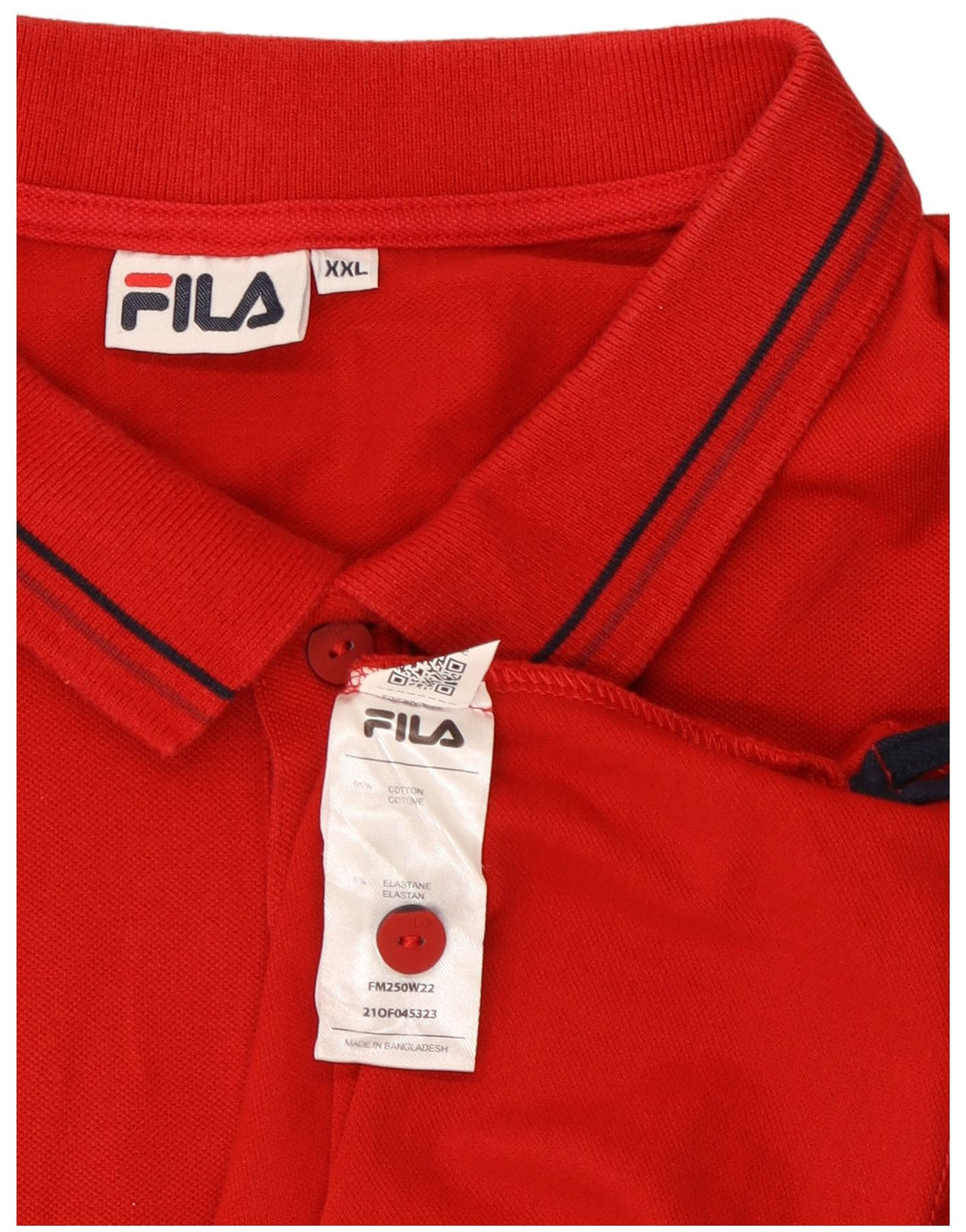 Fila Langærmet Polo Shirt til mænd 2XL Rød Bomuld