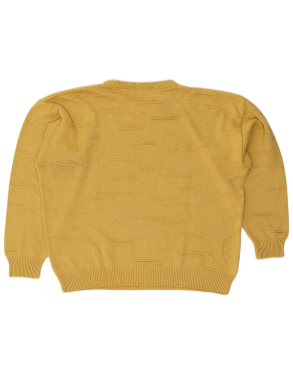 Vintage dame sweater med rund hals i overstørrelse IT 50 XL gul