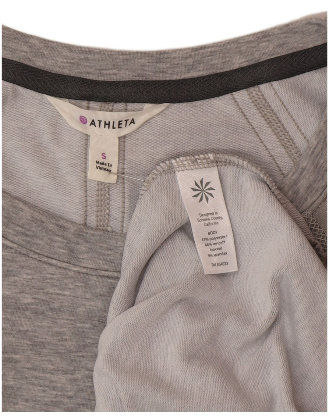 Athleta Dame T-Shirt Kjole UK 10 Small Grå Flecked Polyester