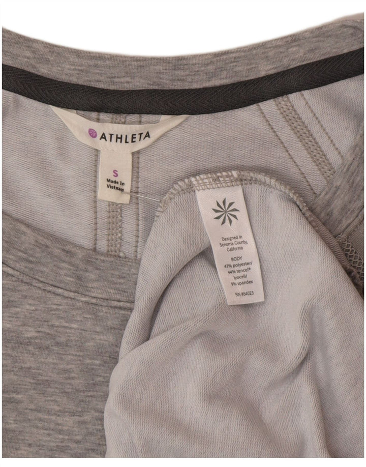 Athleta Dame T-Shirt Kjole UK 10 Small Grå Flecked Polyester