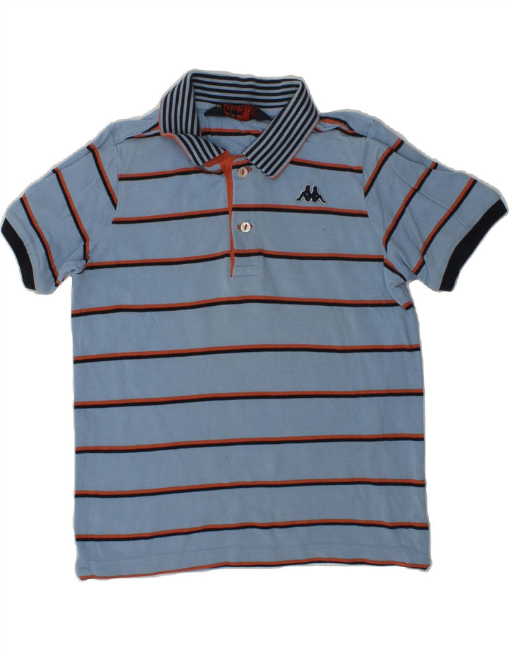 KAPPA Boys Polo Shirt 5-6 Years Small  Blue Striped Cotton | Vintage Kappa | Thrift | Second-Hand Kappa | Used Clothing | Messina Hembry 