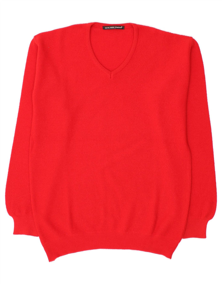 VINTAGE Womens V-Neck Jumper Sweater US 6 Medium Red Vintage Vintage and Second-Hand Vintage from Messina Hembry 