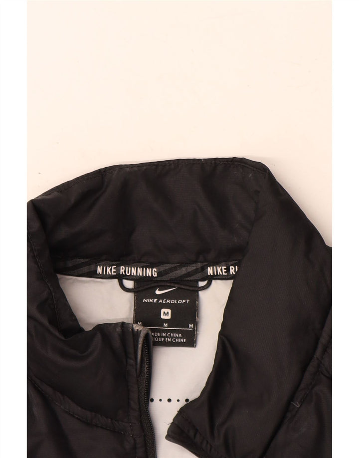 NIKE Racerjakke til kvinder UK 12 Medium Sort Polyester