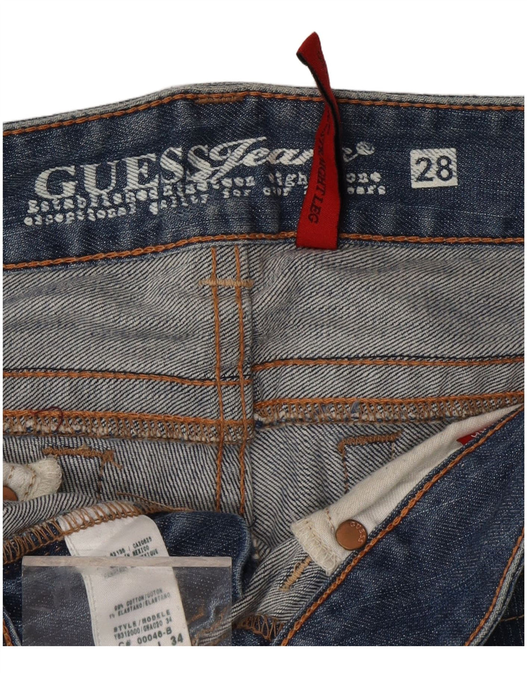 GUESS Straight Jeans til kvinder W28 L28 Blå Bomuld