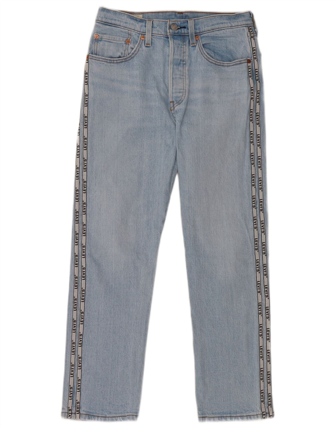 Levi's Womens 501 Graphic Straight Jeans W26 L26 Blå Bomuld