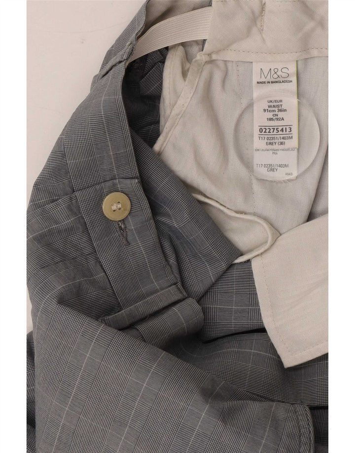 Marks & Spencer Chino Shorts til mænd W36 Large Grey Ternet Bomuld